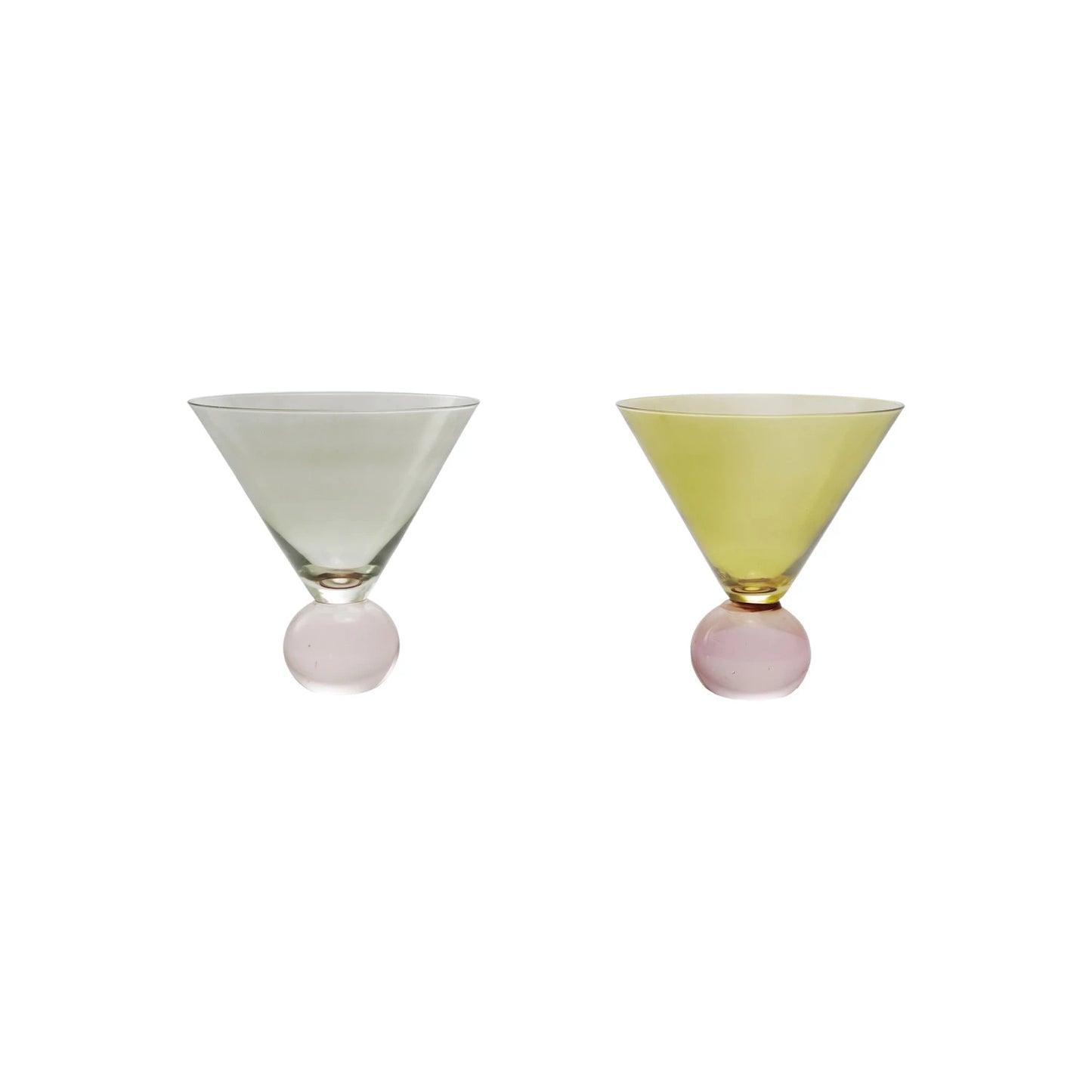 Two-Tone Martini Glass w/ Ball Stem