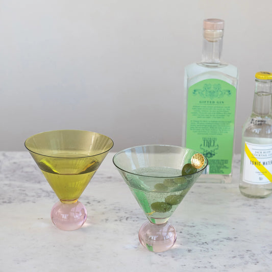 Two-Tone Martini Glass w/ Ball Stem