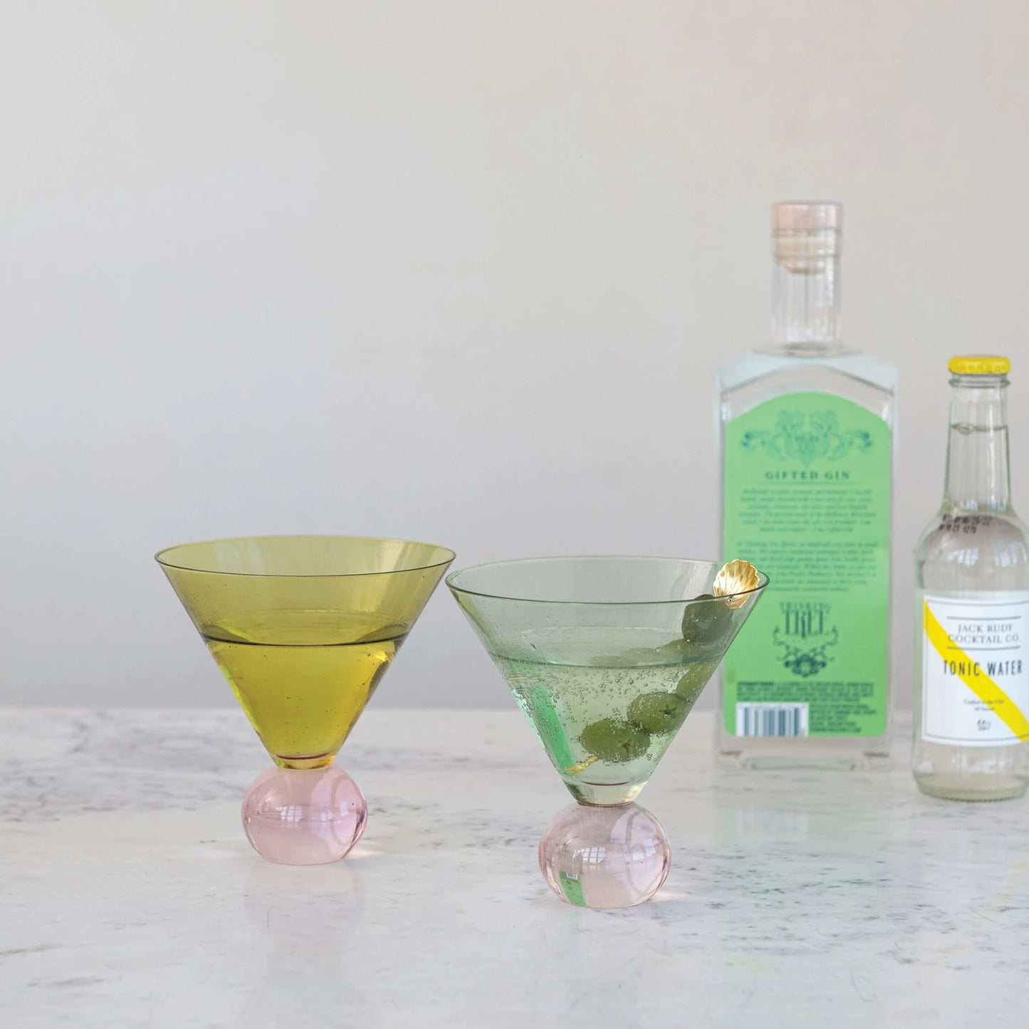 Two-Tone Martini Glass w/ Ball Stem