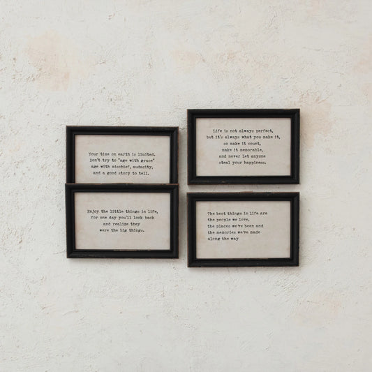 Wood Framed Wall Décor w/ Sayings