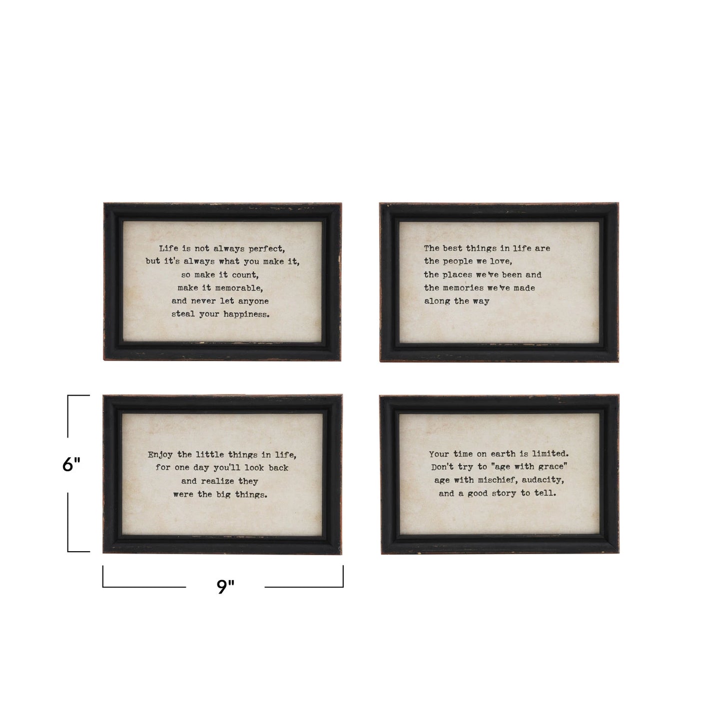 Wood Framed Wall Décor w/ Sayings