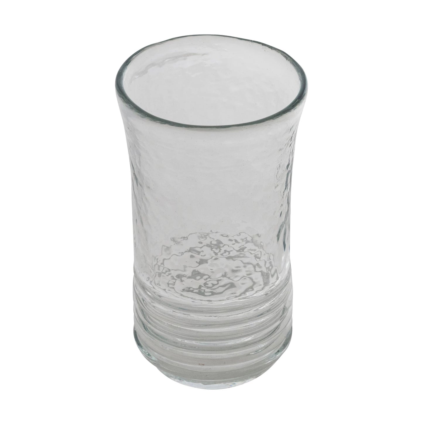 Hand-Blown Ribbed Drinking Glass