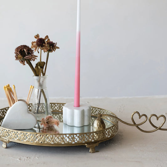 Marble Flower Taper Holder