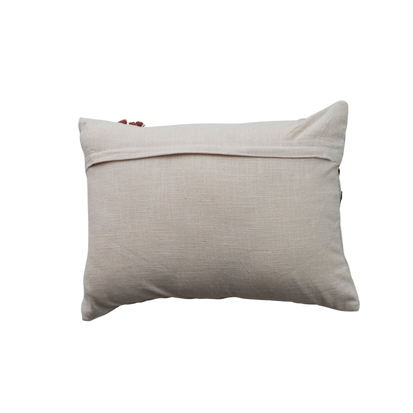 Lumbar Pillow w/ Hand-Embroidered Flowers