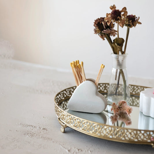 Heart Shaped Match Holder w/ Striker