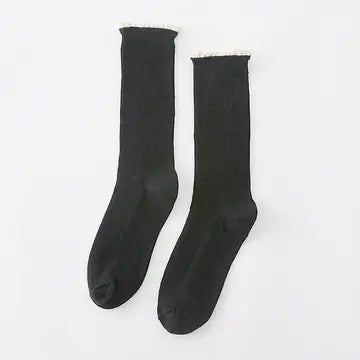 Ruffle Edge Lace Crew Socks
