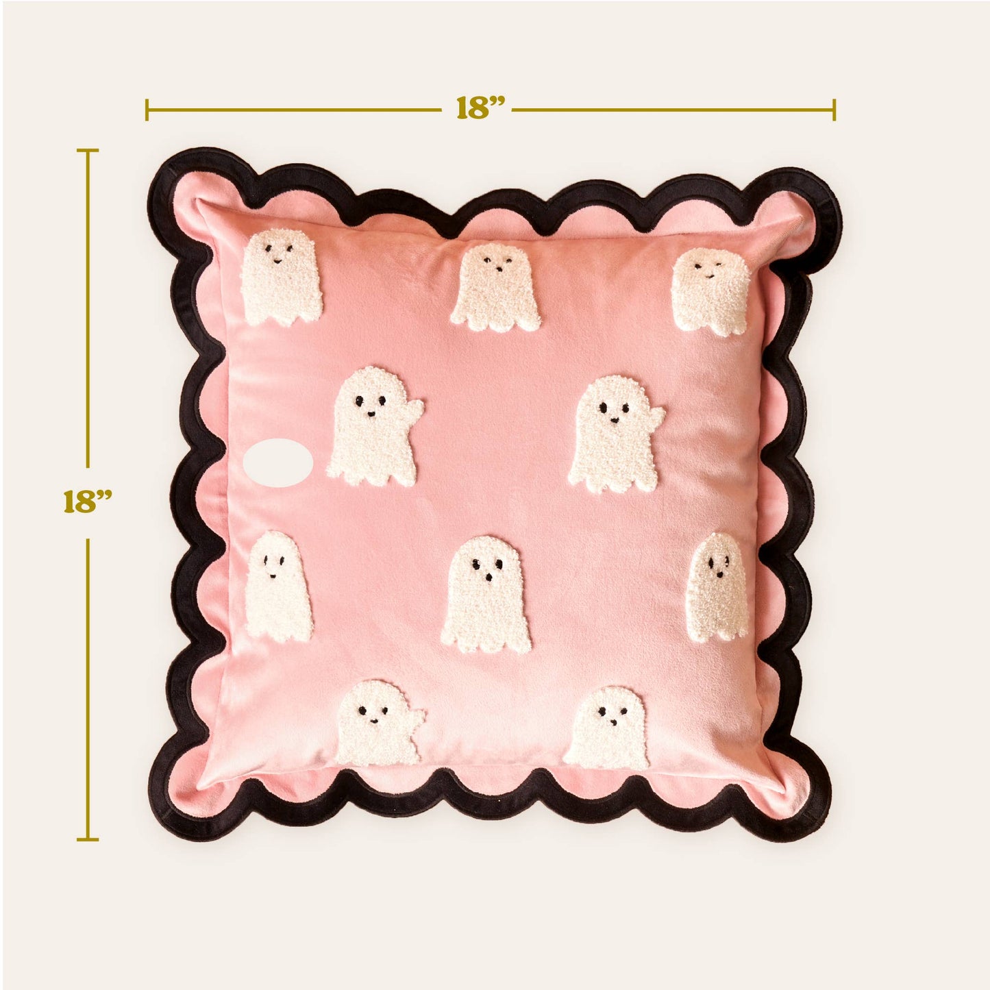 Scalloped Square Throw Pillow-Boo Crew