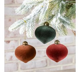 Velvet Teardrop Ornaments