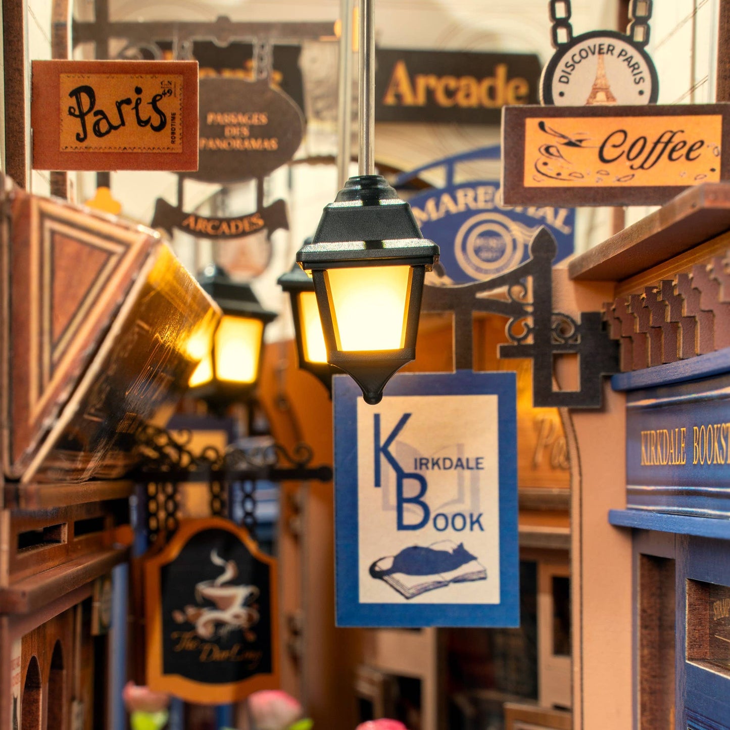 DIY Book Nook Kit: Paris Arcade Date w/ Dust Cover