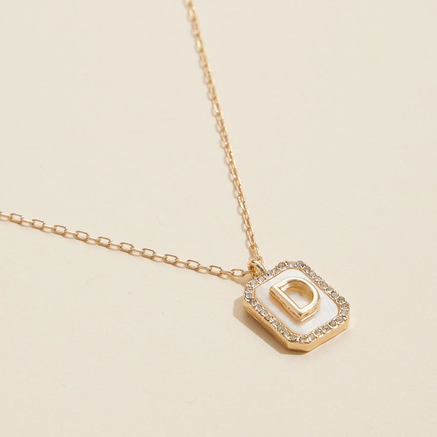 Initial Shell Charm necklaces