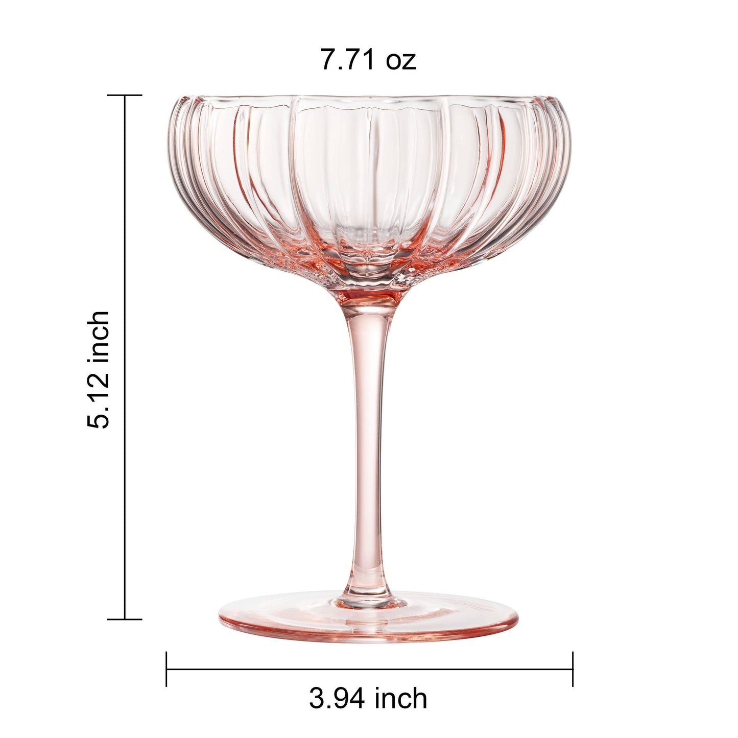 Pink Flower Coupe Glasses