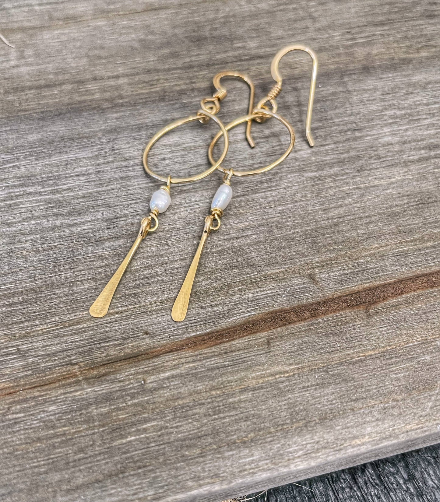 Baby Hoop Pearl Spike | 14kt Gold Filled, Sterling Silver