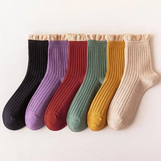 Ruffle Edge Lace Crew Socks