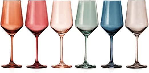 Pastel Crystal Wine Glasses