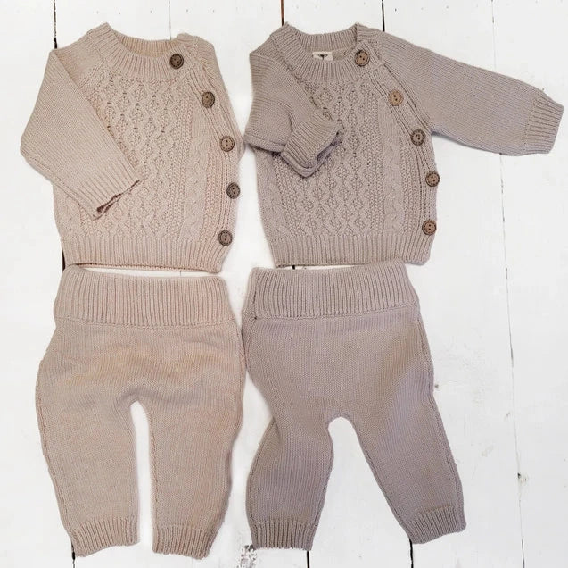Cotton Knit 2pc Shirt & Pants Set