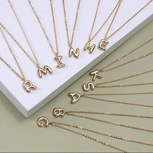 Balloon Bubble Initial Necklaces