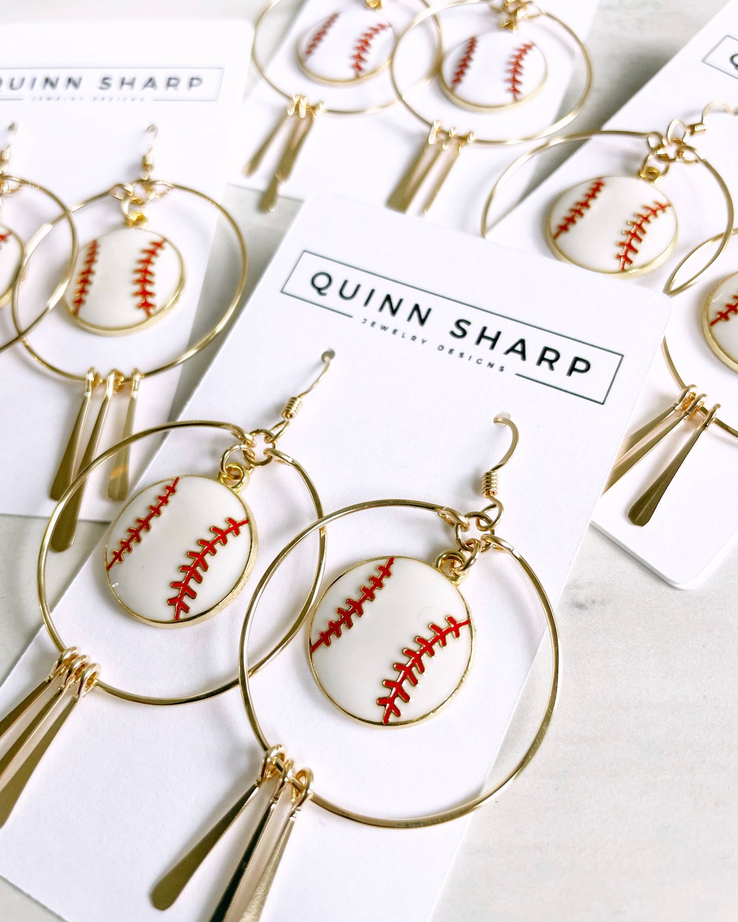 Baseball Love Hoop Earrings