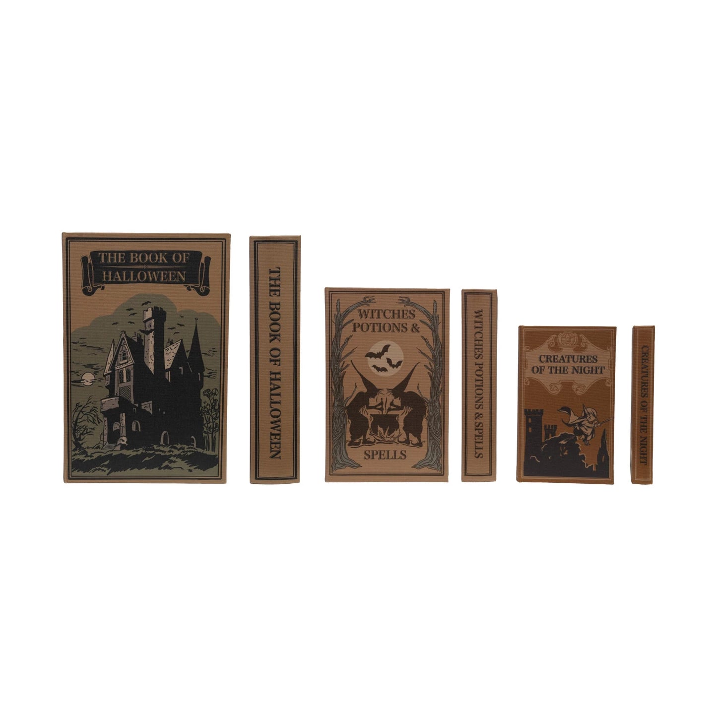 Linen Halloween Book Storage Boxes