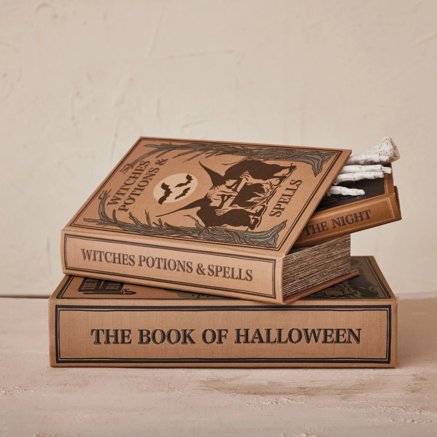Linen Halloween Book Storage Boxes