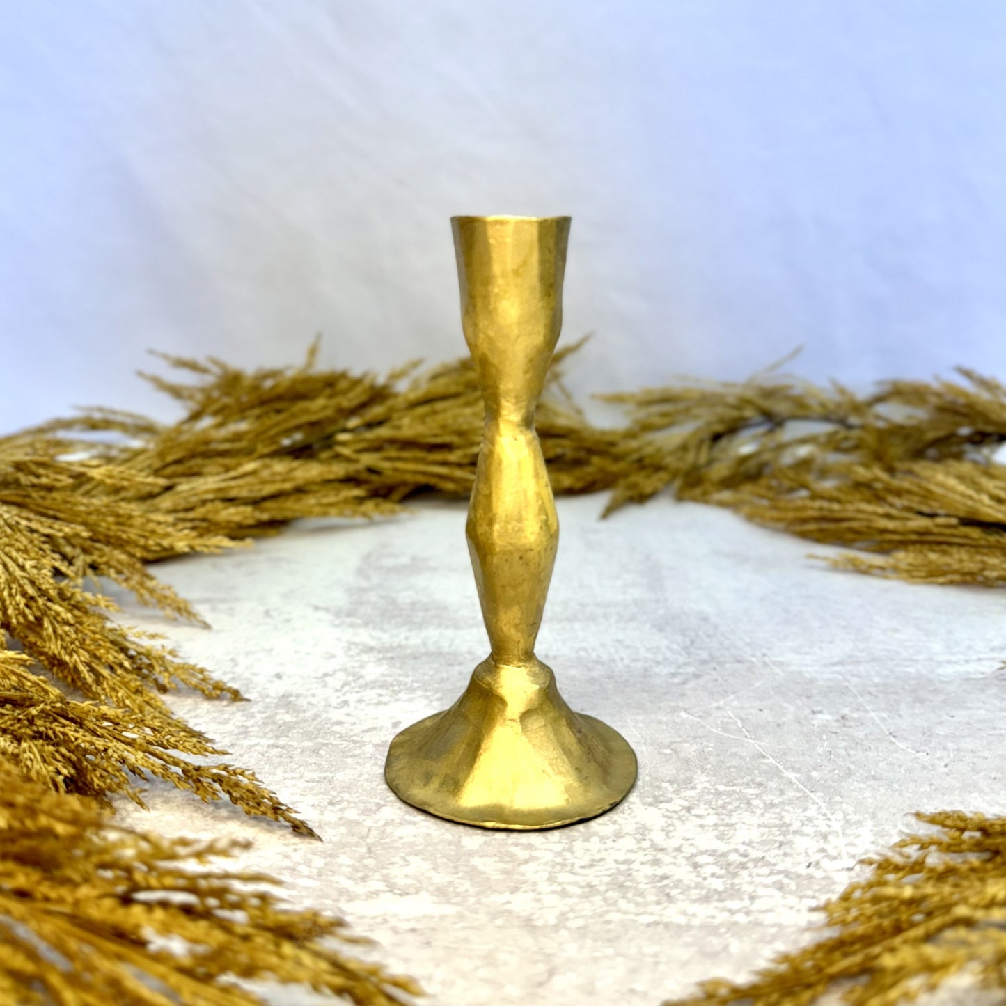 Gold Forged Candlestick
