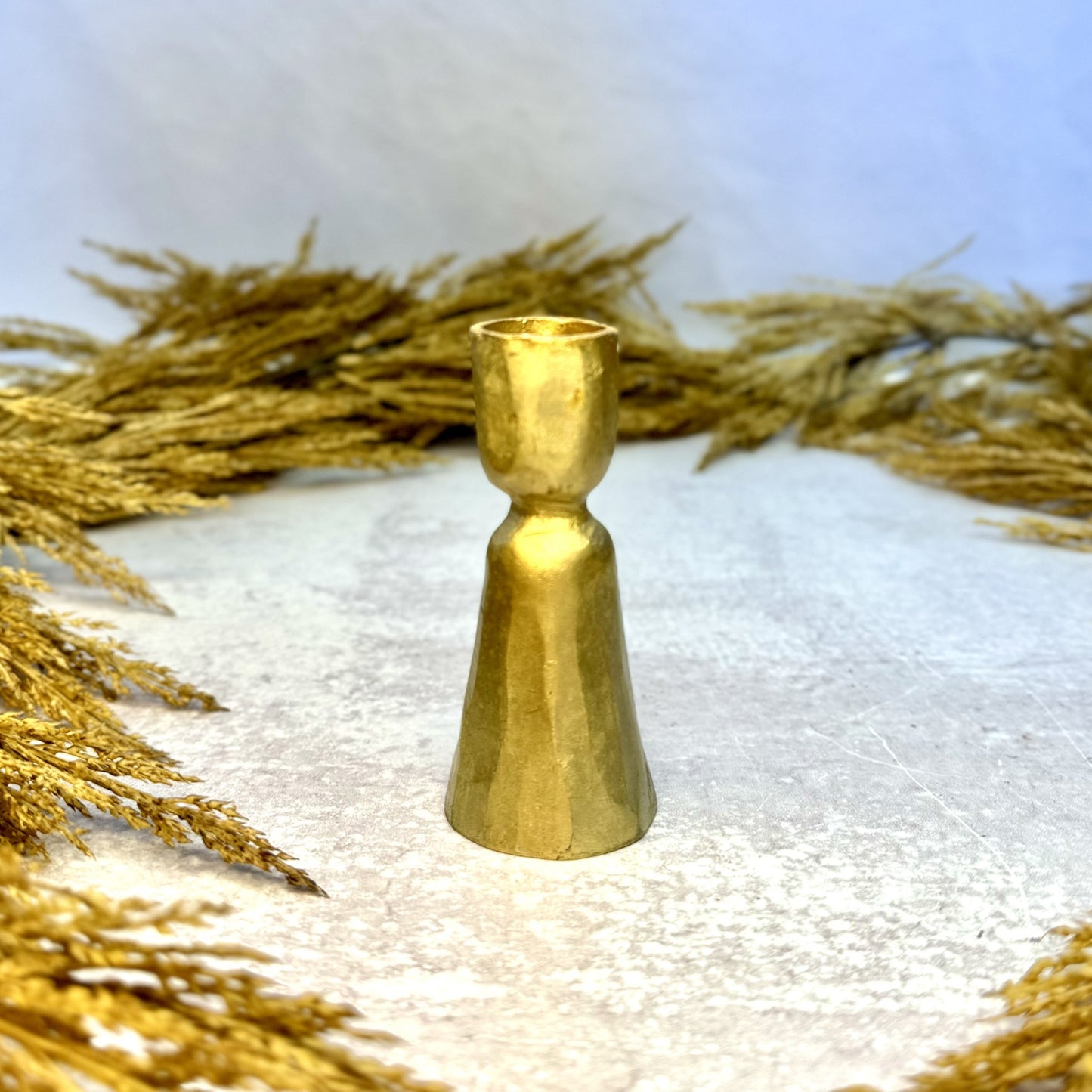 Gold Forged Candlestick