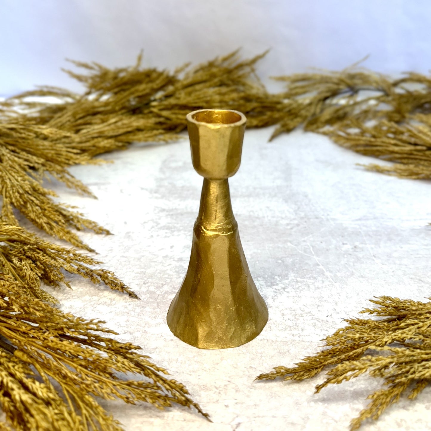 Gold Forged Candlestick