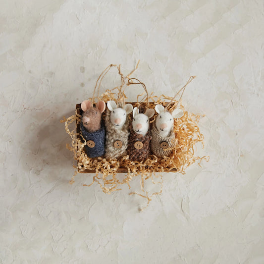 Baby Mice in Swaddles Ornaments