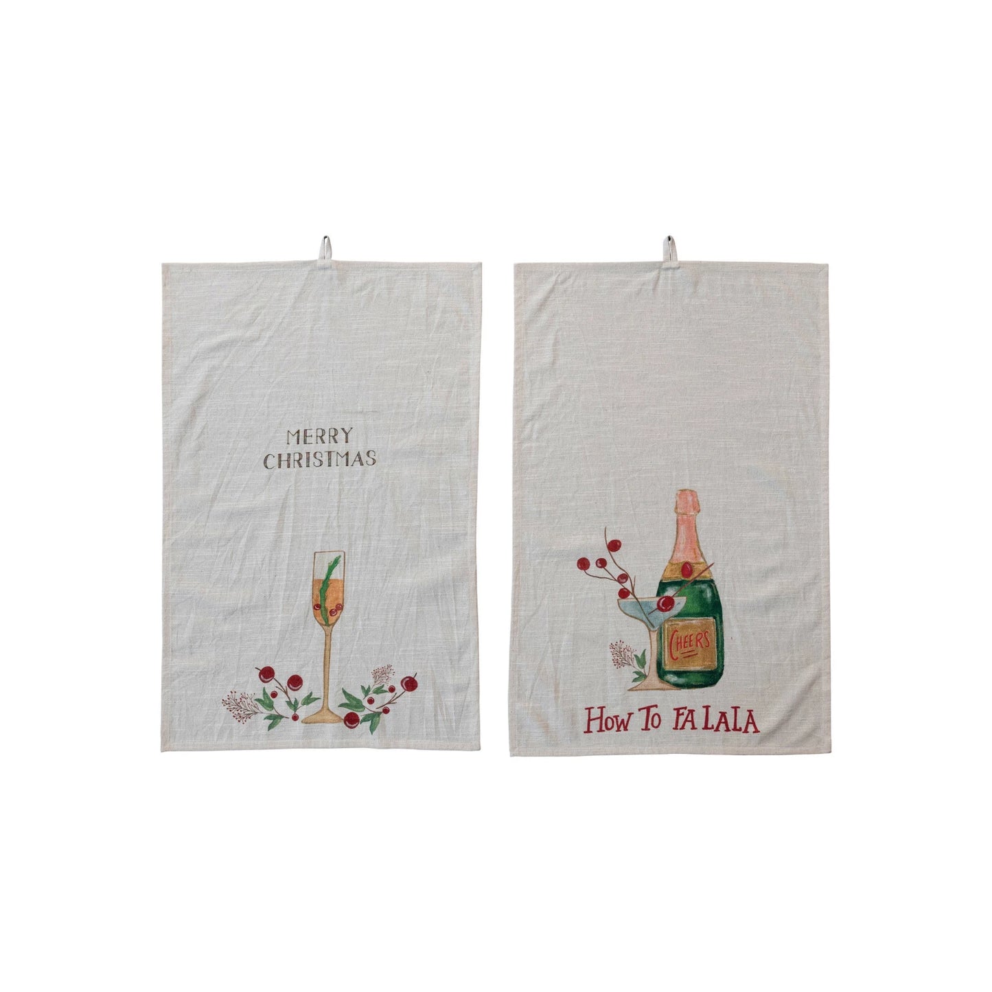 Tea Towel w/ Holiday Cocktail