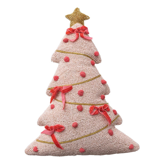 Pink Bow Tree Shaped Pillow