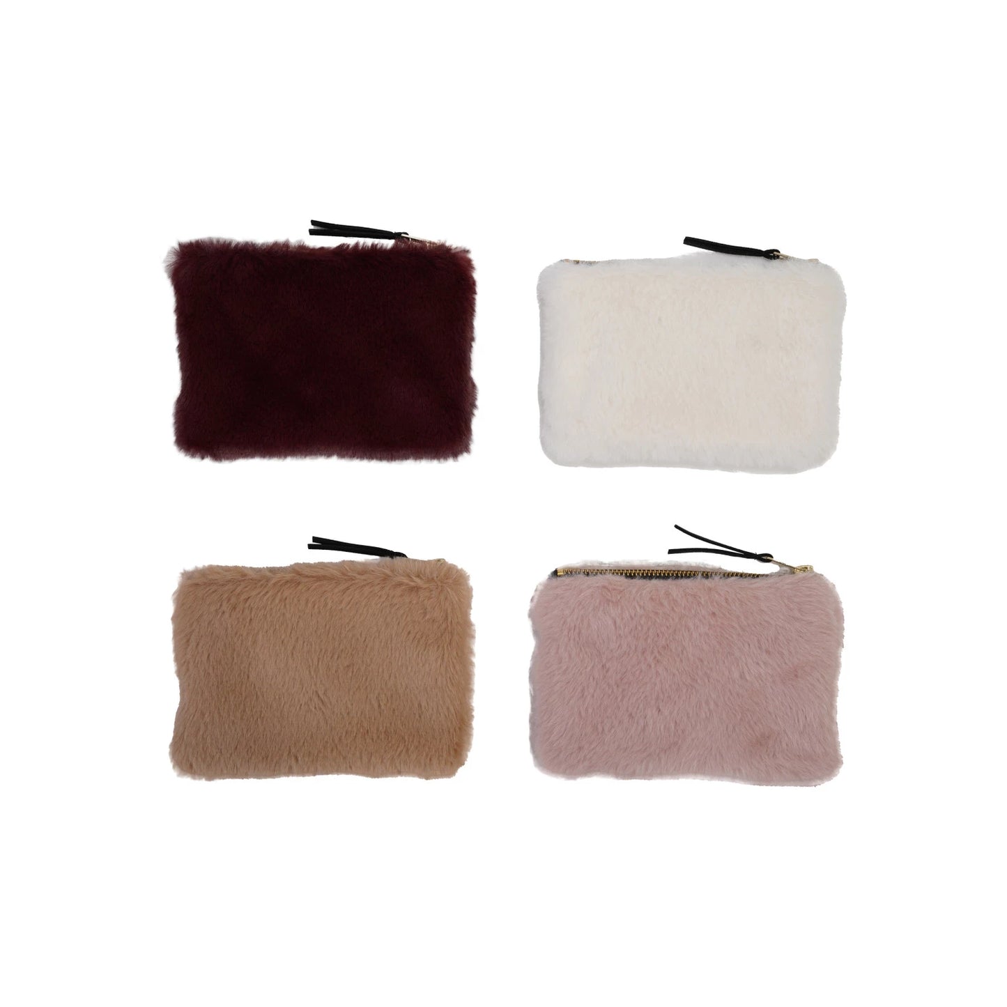 Faux Fur Mini Zip Pouch