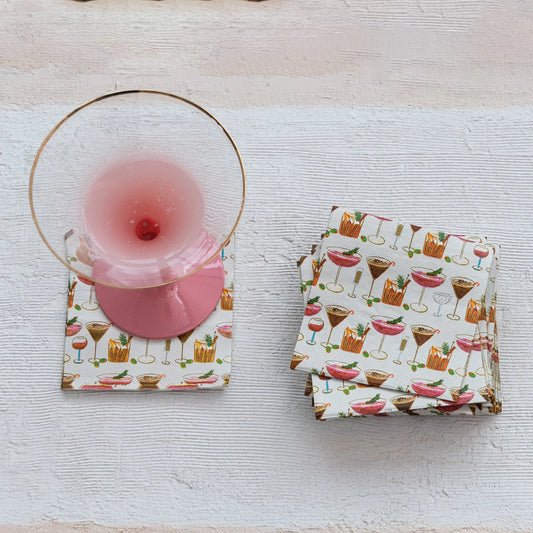Paper Cocktail Napkins w/ Cocktail Pattern