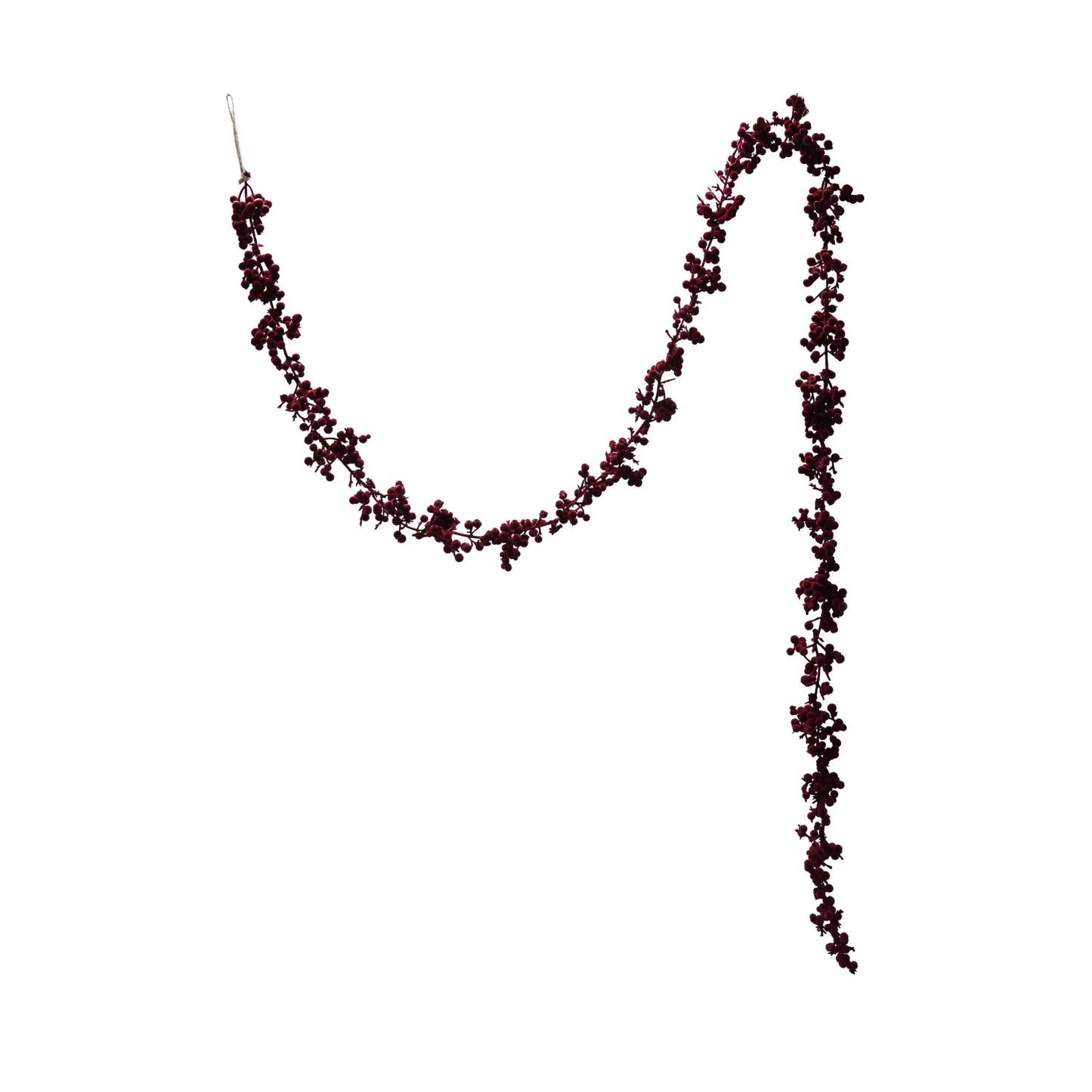 Burgundy Flocked Foam Ball Garland