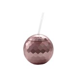 Pink Disco Ball Cup w/ Straw