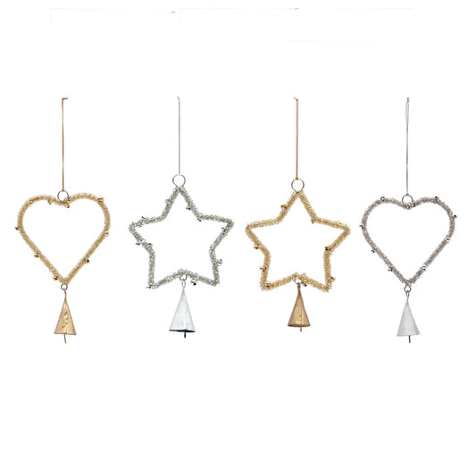 Glass Beaded Ornaments w/ Bell