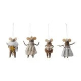 Handmade Wool Felt Mouse in Party Clothes Ornament