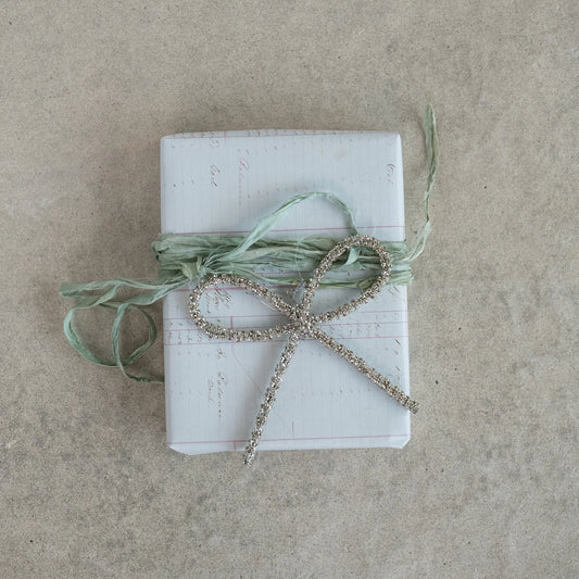 Metal Rhinestone Bow Ornament