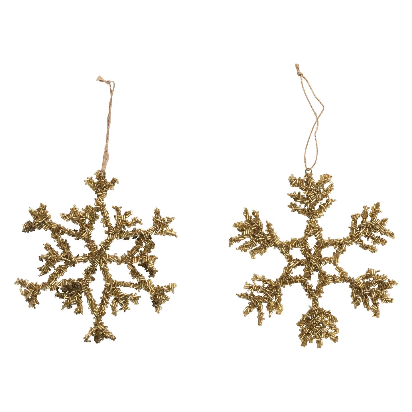 Metal & Glass Beaded Snowflake Ornaments