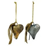 Metal Heart Bell Ornaments