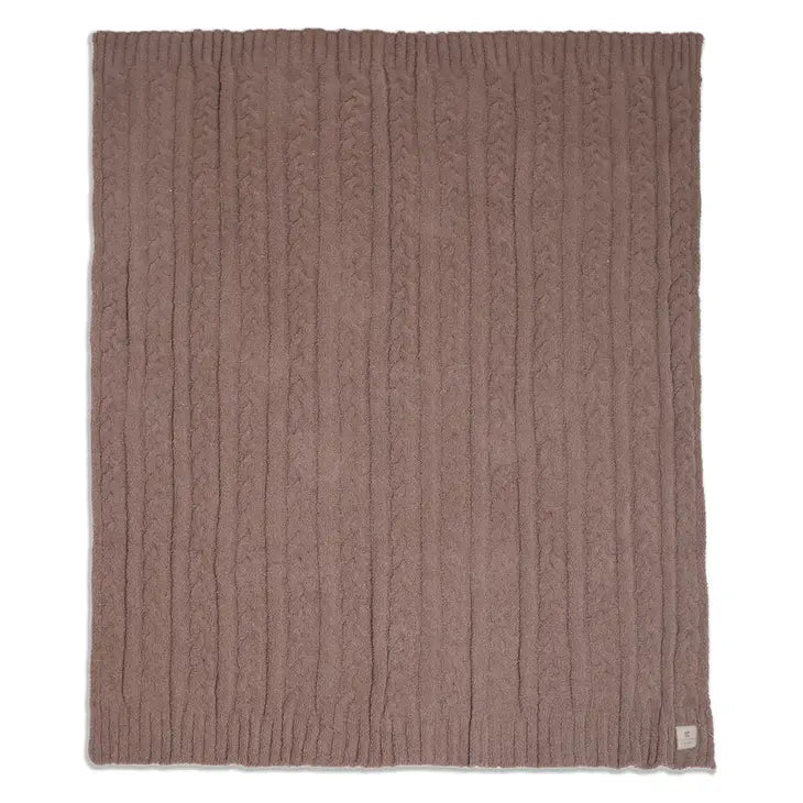 Braided Cable Knit Throw Blanket