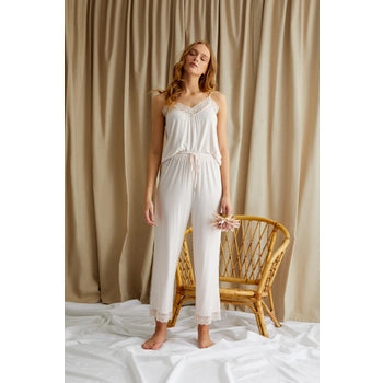 Bamboo Lace Cami & Cropped Pant Set