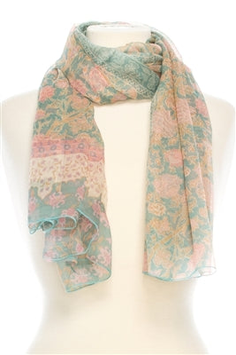 Graphic Print Silk Scarf