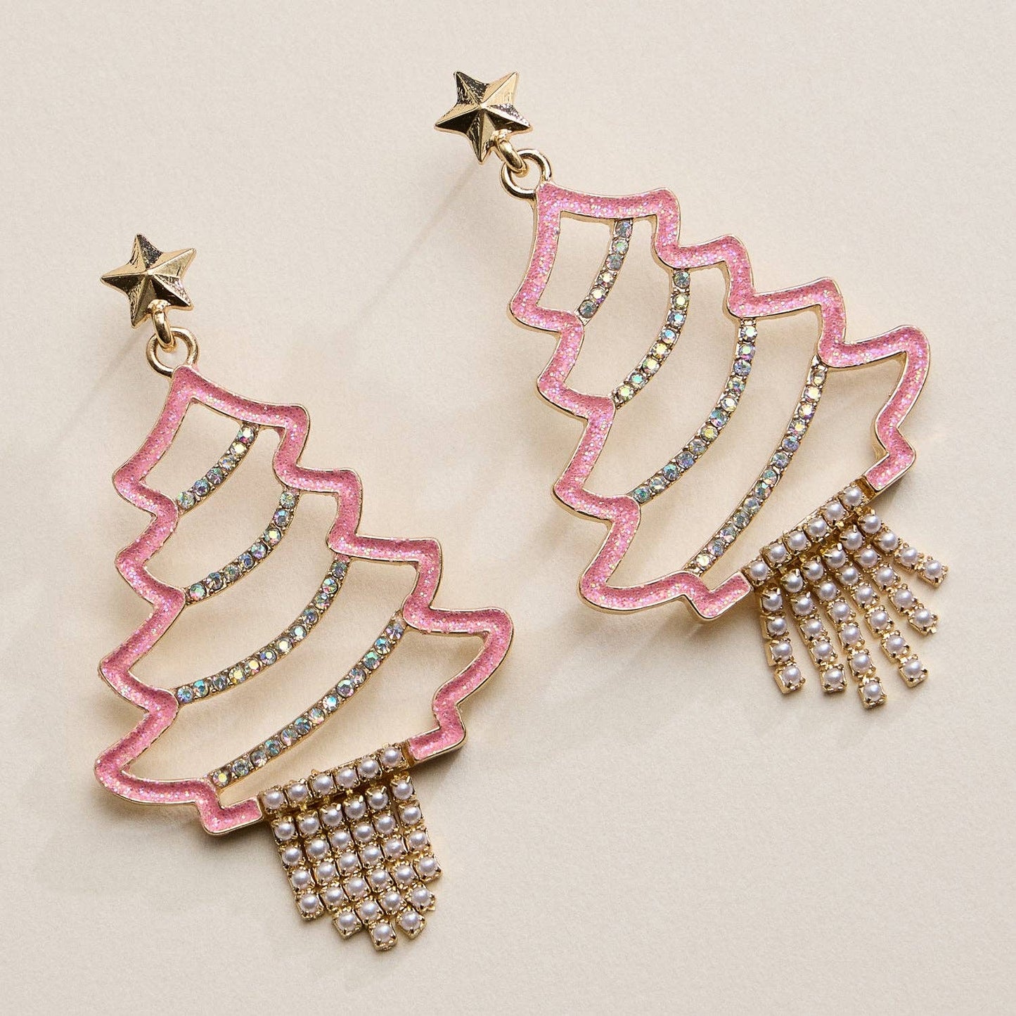 Crystal Christmas Tree Drop Earrings