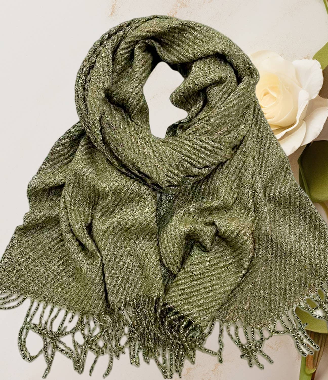 JC021031 Luxuriously Soft Herringbone Crinkled Scarf