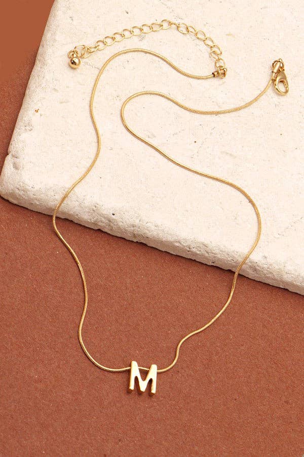 Delicate Snake Chain Initial Necklace