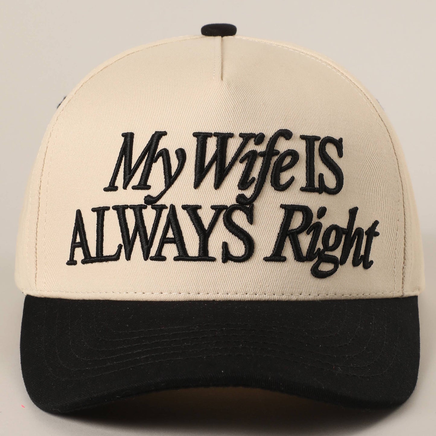 My Wife Is Always Right Embroidered Trucker Hat