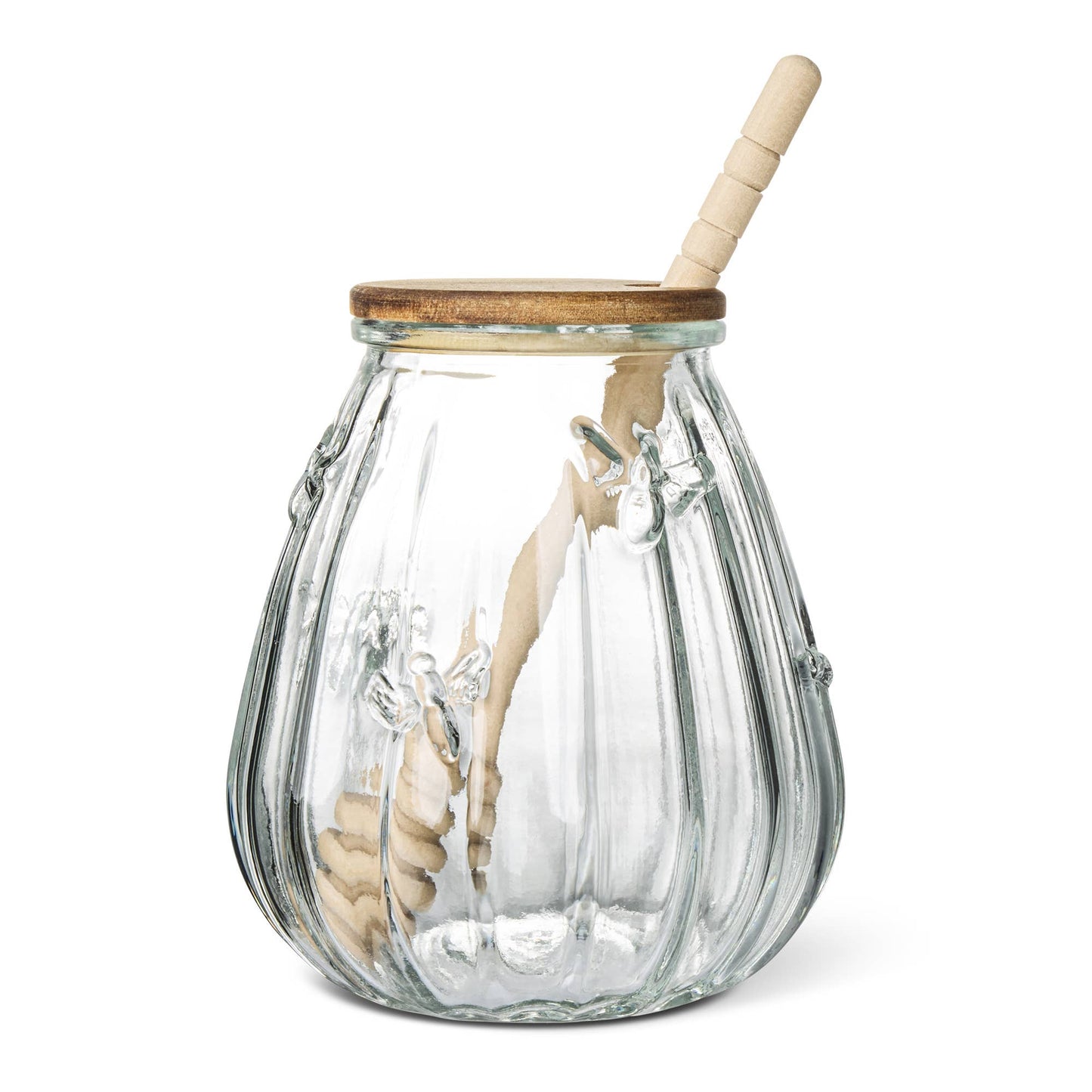 Embossed Bee Glass Honey Jar