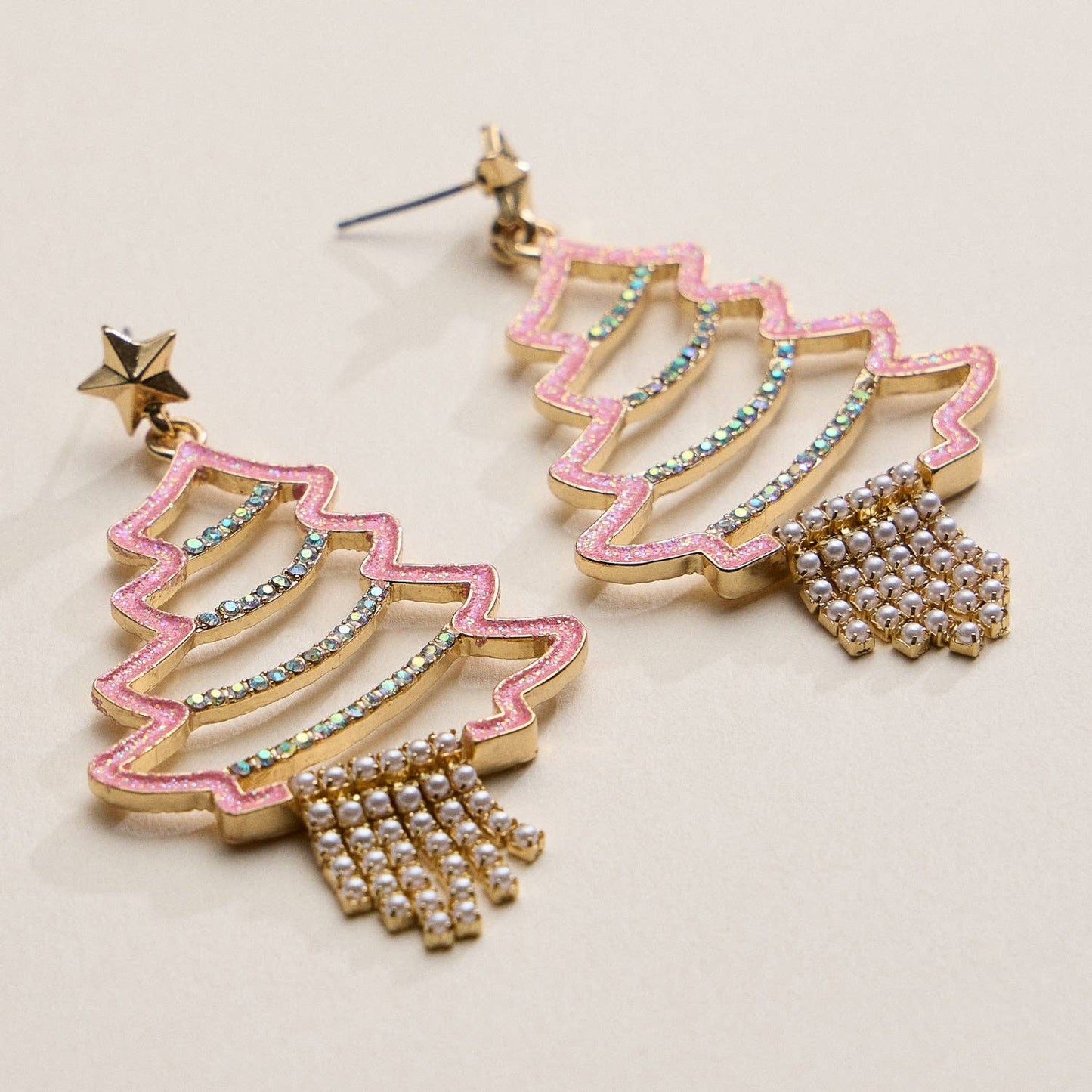 Crystal Christmas Tree Drop Earrings
