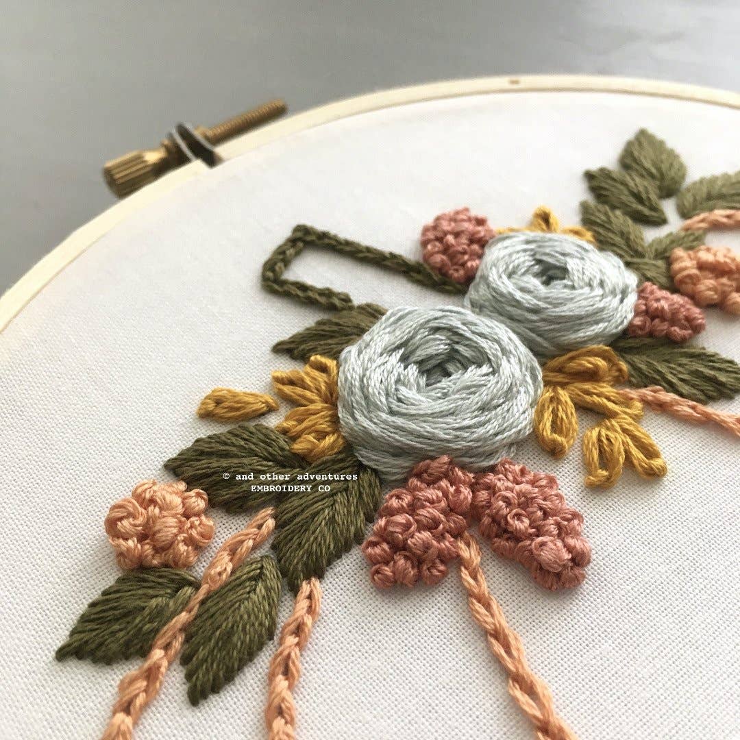 Harvest Floral Pumpkin Embroidery Kit