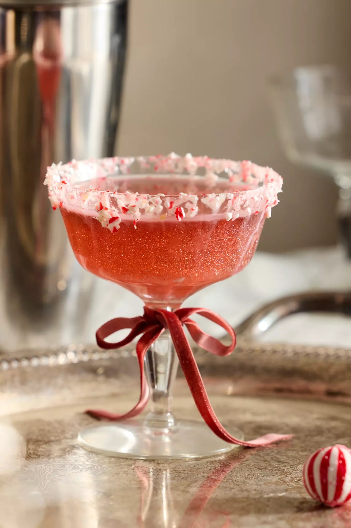 Candy Cane Glitter Cocktail Mixer,