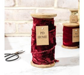 Velvet Ribbons on Wooden Spool